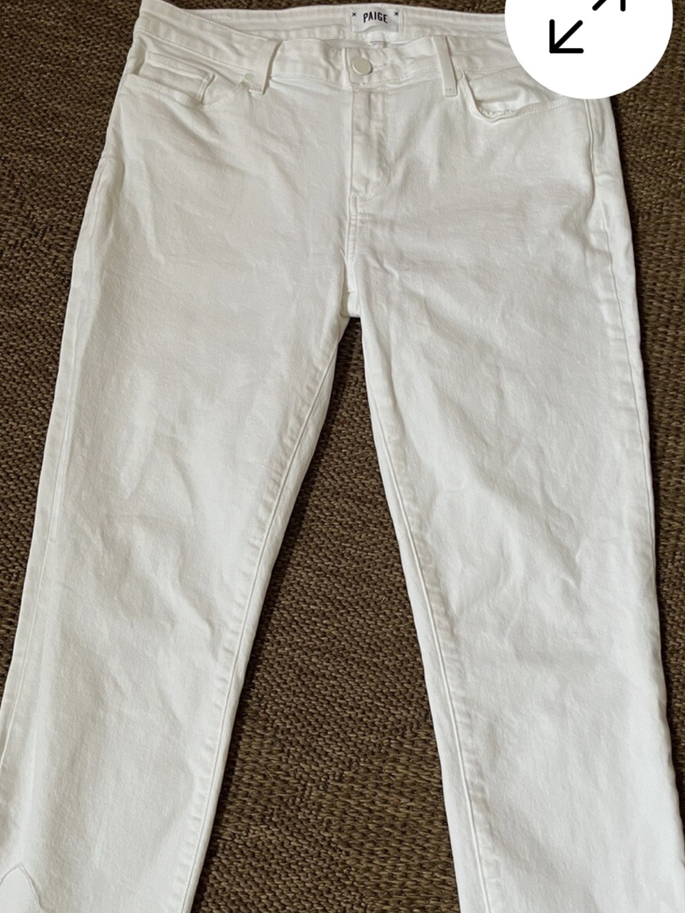 PAIGE White Cropped Straight Jeans